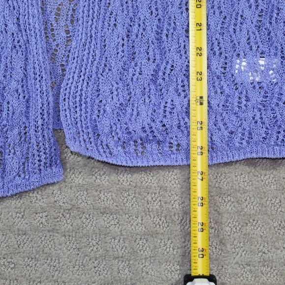 Coldwater Creek Size PL Lavender Open Weave Cardigan - Picture 4 of 4